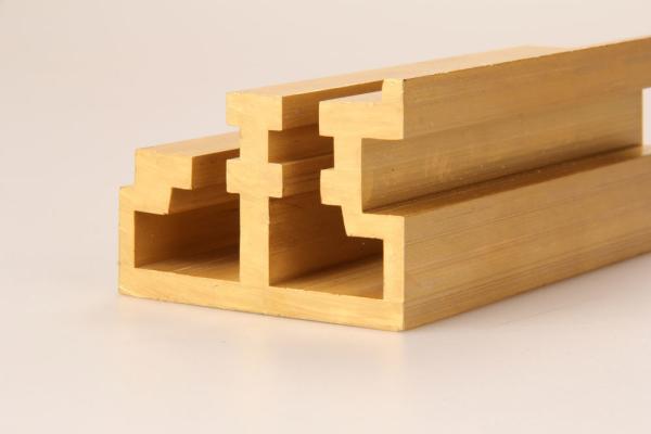 Wear Resistant Brass Extrusion Profiles , Hpb59-1 Extruded Metal Shapes