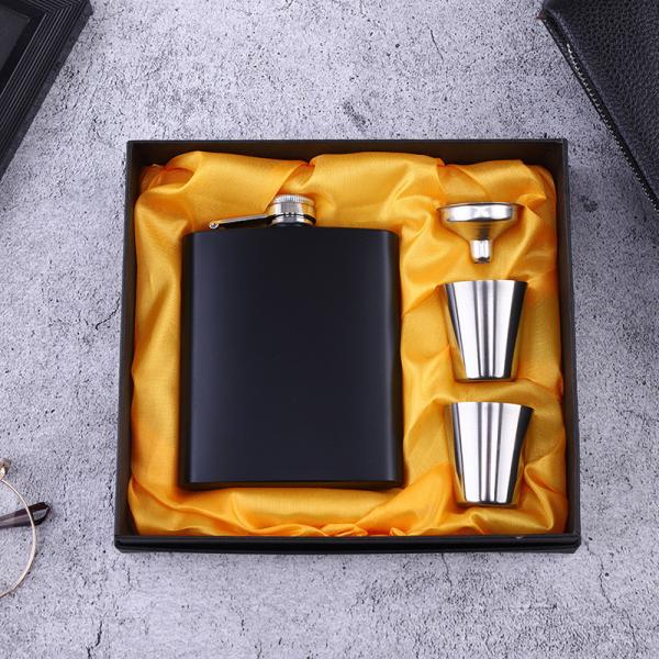 304 Stainless Steel Hip Flask Set for Alcohol Matte Black Capacity 1oz 2oz 3oz 4oz 5oz