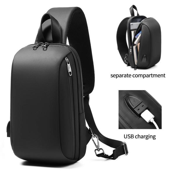 Venda a retalho logotipo personalizado moda Homens Sling Bag Luxury Mini peito Crossbody Bag Pequeno Messenger Bag Crossbody Para Homens