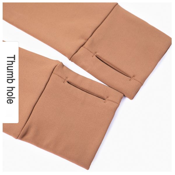 Camisa ecuestre de las medias señoras de la cremallera con los agujeros del pulgar cepillados dentro del top ecuestre del invierno