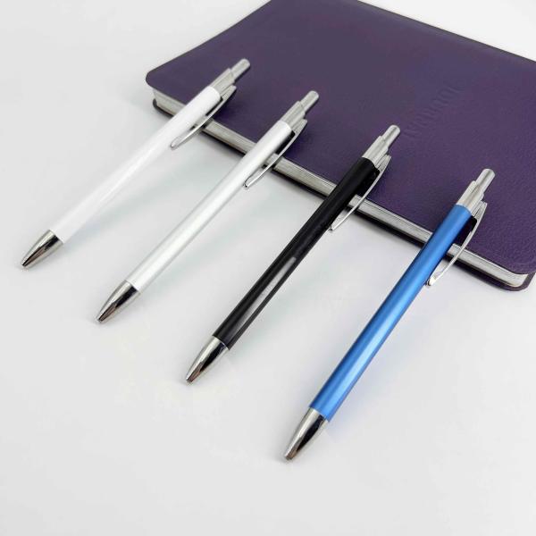 Wholesale Advertising Press Logo Ball Pen 1.0mm Colorful Retractable Ballpoint Pen