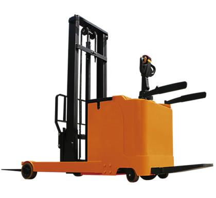 Stand Type Electric Reach Forklift 1000kg Load With PU Wheel