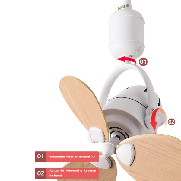 Ventilateurs à plafond à LED légers, ventilateurs oscillants muraux avec télécommande