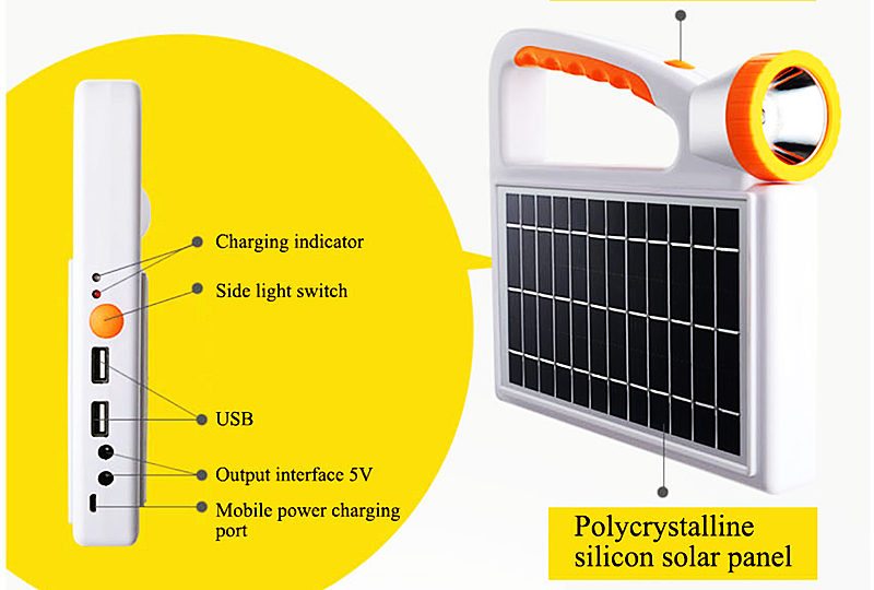 Night Fishing 100w Solar Emergency Lamp IP65 With Usb Charging