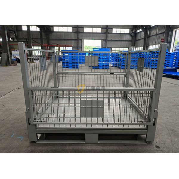 Стальная складная клетка для поддонов с системой блокировки под замки 50 кг
