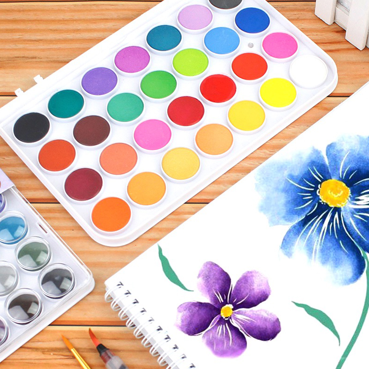 36 Colors 500g Professional Solid Watercolor Paint Set With Transparent Cover Color Palette