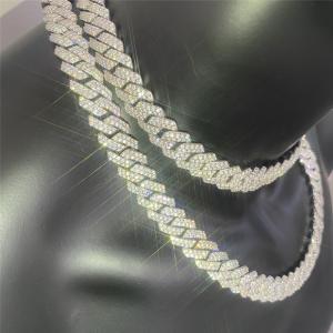 A joia Moissanite Cuban Link VVS1 D dos homens embutiu o bracelete de Cuban Link