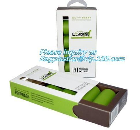 Disposable PE gloves Dog poop picker bags plastic cleaning gloves, bags on roll with dispenser and leash clip