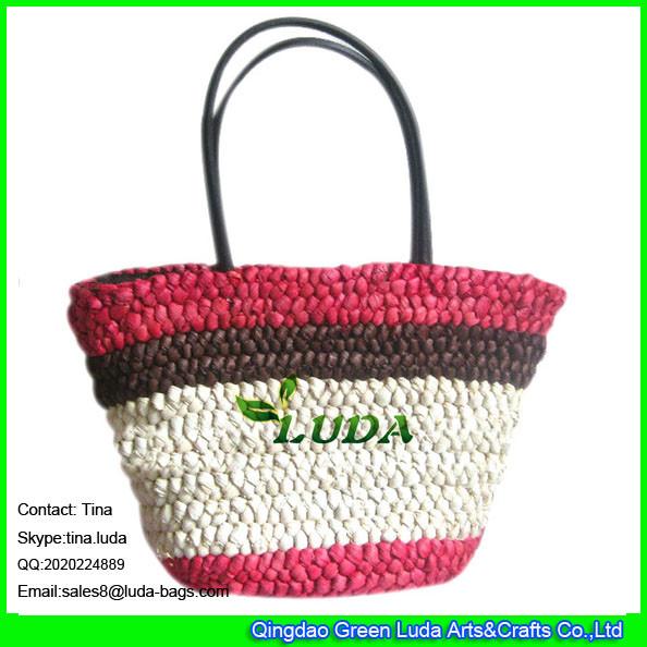 LUDA wholesale straw handbags  large cornhusk women straw bags