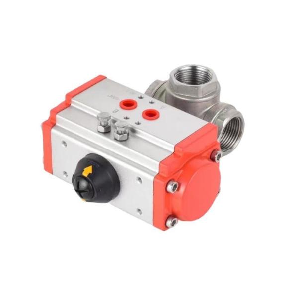Structure Tee Type Pneumatic Three Way Ball Valve With 3/4 Prime Prime Thread Ends