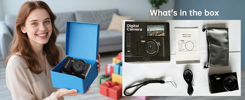 3 Inch Ultra HD 4K 75MP Mirrorless Camera 18X Zoom 31 Beauty Filters For Live Streaming