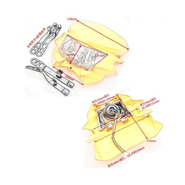 Kawasaki KLX 150 Dirt Bike Headlight in Black/White/Orange/Yellow/Blue/Green/Red