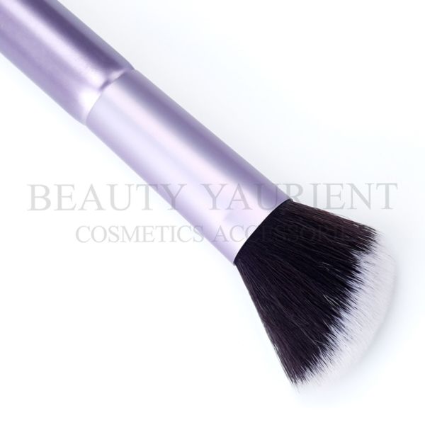 Purple Wooden FSC Handle Single Makeup Brush Double Ended Face Brush