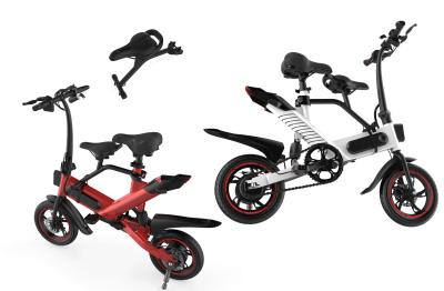 Family Folding Electric Assist Bicycle , Long Range Electric Bike Aluminum Alloy Frame