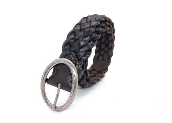 Preto trançado confortável da correia de couro para a largura ocasional masculina de 3.5cm