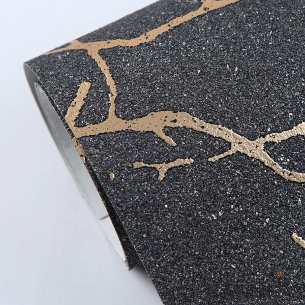 High-end Household Wallpaper Decor Black Color Plant Fiber Bronzing Process