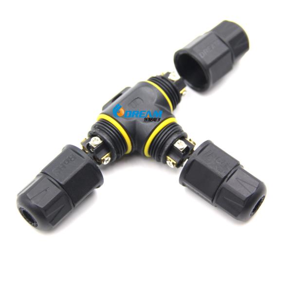 Conector de ligação de cabo elétrico IP68 impermeável para uso externo 500V 1x