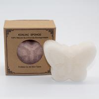 Esponja Konjac natural do banho da borboleta da esponja do carvão vegetal de bambu de HIJU para a pele seca