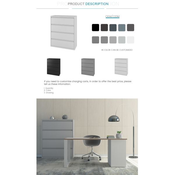 Картотеки металла офиса боковые 4 шкафа хранения ящика больших