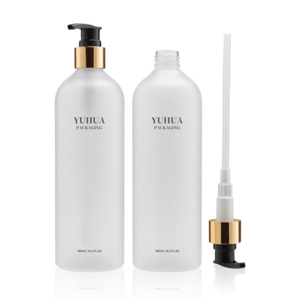 480ml Empty Plastic Shampoo Bottle Personal Care Recycled PET Pump Lotion Bottle