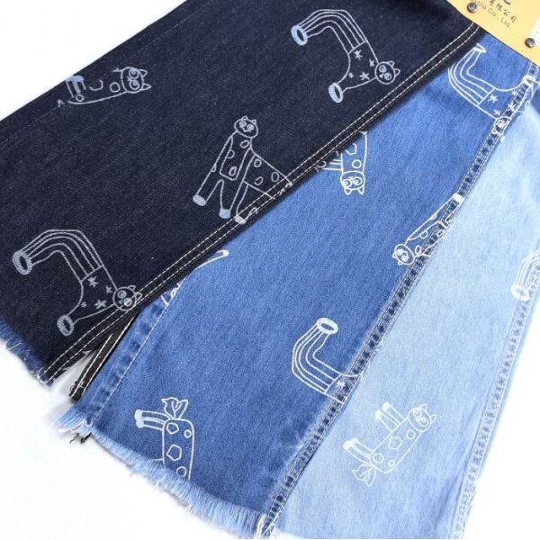 Tejido de denim de peso ligero para niños de impresión animal Jeans chaqueta o camisa