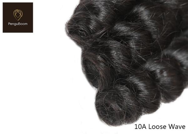 Elegant 8inch 100g Loose Wave Bundles And Closure , 10a Bundles With Frontal