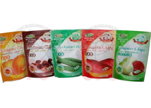 Zipper Resealable Stand Up Pouches For Food Packaging Fruit Chips
