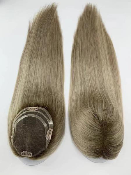 balayage swiss lace topper with remy cuticle quality Russian hair topper for women hair loss
