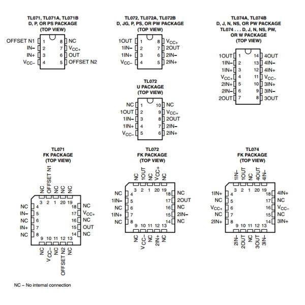 TL072CP Electronic IC Chips LOW-NOISE JFET-INPUT OPERATIONAL AMPLIFIERS
