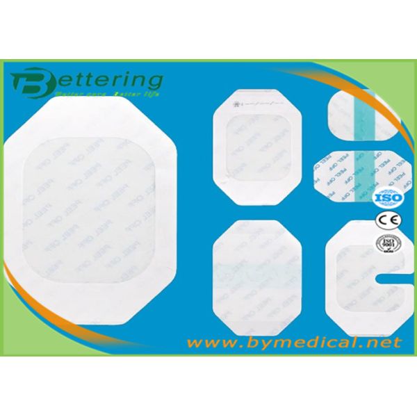 Paper frame shape Polyurethane Film Dressing , Wound IV dressing Transparent