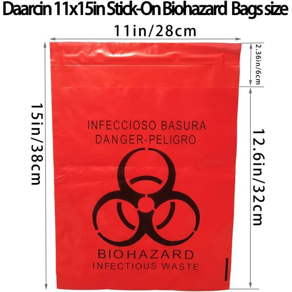 Ручка LDPE на сумках избавления Biohazard, медицинских сумках уничтожения отбросов