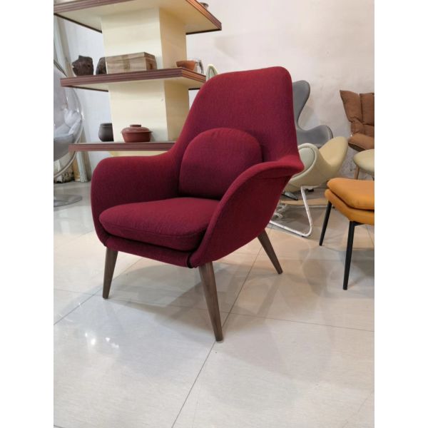 Luxury European Designer Living Room Upholstered Fabric Relax Lazy Easy Arm Swoon Lounge Chair