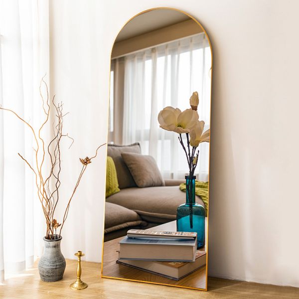 CE Bedroom Dressing Mirror Metal Frame HD Standing Full Length Mirror