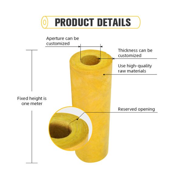Thermal Insulation GlassWool Pipe Fireproof With Wire Mesh Alumina Foil