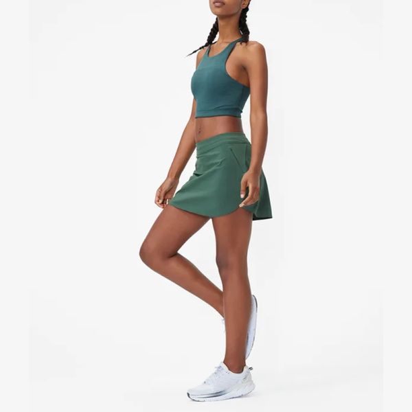 2 In 1 Nylon Tennis Workout Pocket Shorts Women Sportswear Shorts