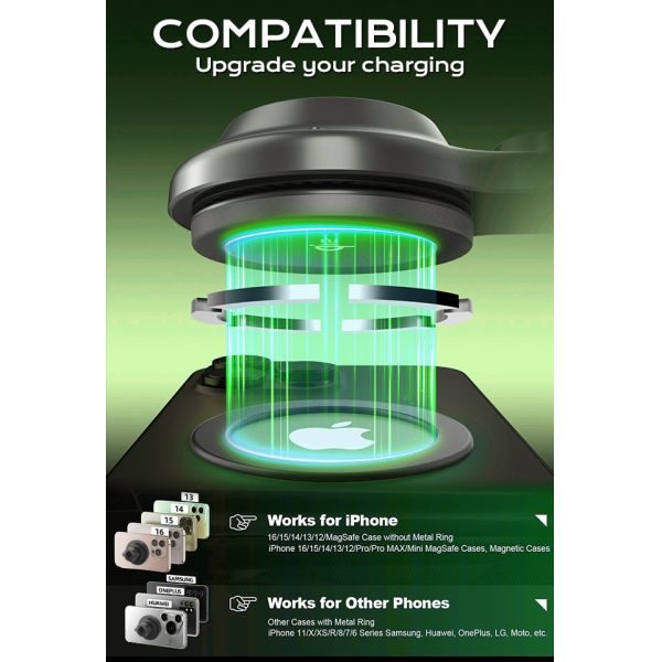 Strong Magnetic Stability Ultra-Thin Fan Cooling Fast Charging Car Phone Holder For Automotive With Original Air Duct Design