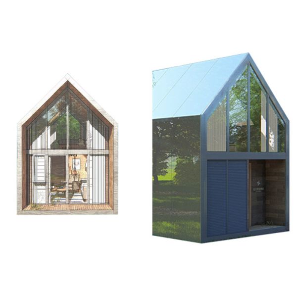 Tamaño oscuro L8700*W4000*H5600mm de Gray Taupe Prefab Loft Homes para los chalets del jardín