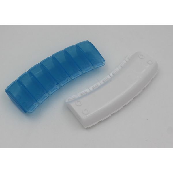 Small Plastic Pill Box Weekly Organizer With Braille And Logo Printing For Blind People