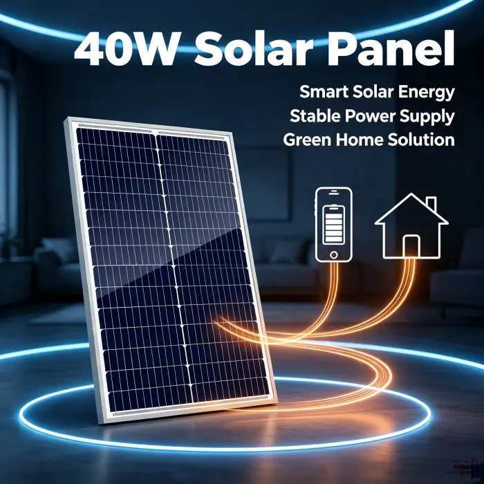 Small‑Size 40W Monocrystalline Solar Panel MC4 Connector RV Boat Camping Power