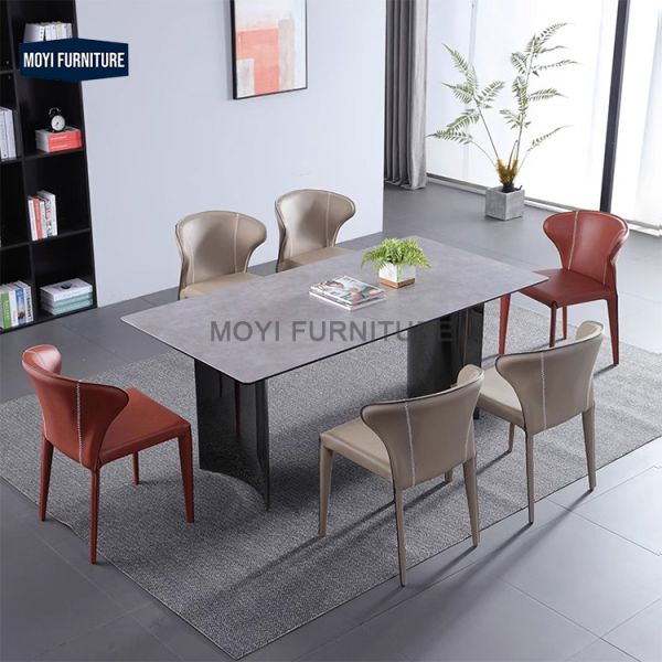Modern Italian Minimalist Saddle Leather Chair Ideal for Home Bar Coffee Shops Milk Tea Shops Commercial Hotel Furniture
