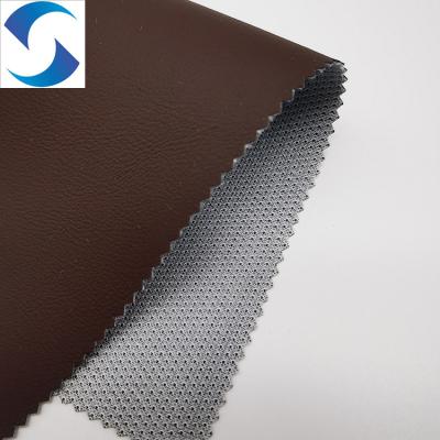 0Tecido de couro de PVC marrom de.65mm de 100% poliéster tricô