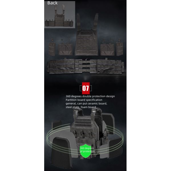 Quick Release Military Ballistic Armor 3kg 1000D Nylon NIJ IV Vest