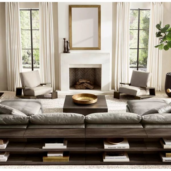 Modern Sintered Stone Top Coffee Table Furniture 450mm For Living Room