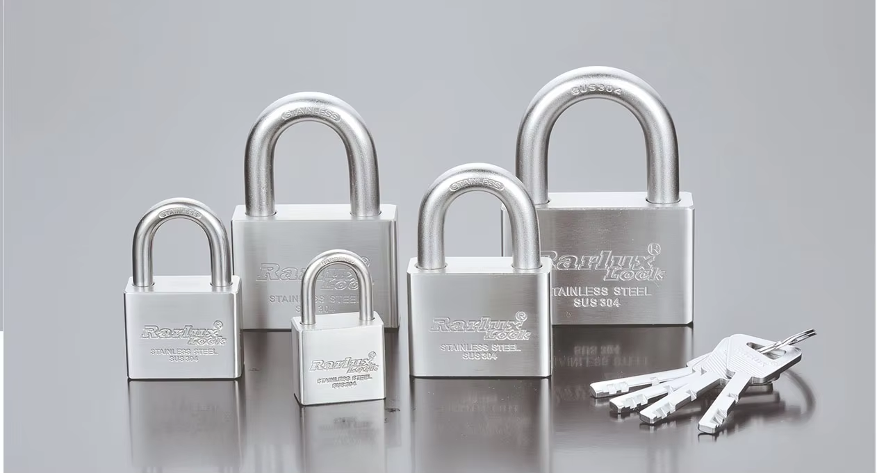 Rarlux Stainless Steel square Type Disc Padlock Anti-theft Safety Rust Proof Stainless Steel Padlock