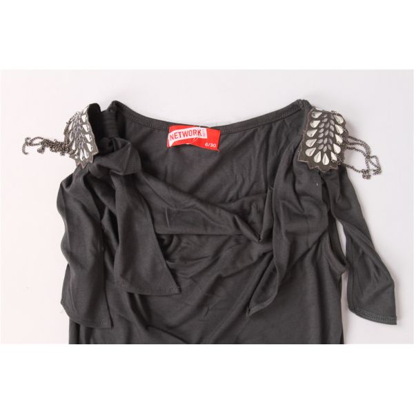 Black Fringed Ladies Longline Vest Tops 65% Polyester 35% Viscose