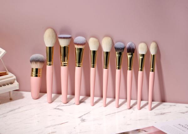 Rosa Nude do ouro de Vonira 19 partes do maquilhador natural Brushes do cabelo