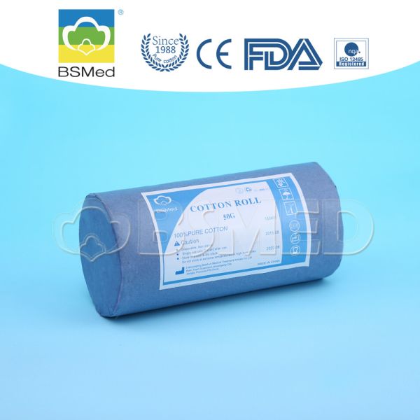 Wound Care Surgical Dressing Medical Cotton Wool Roll 13 - 16mm Fiber Length Soft White Color