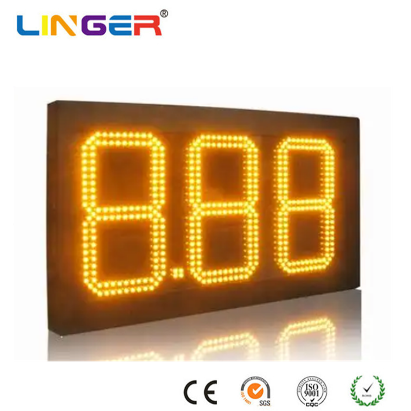 Yellow Gas Station LED Sign Dual Layer Protection LED Gas Signs High Performance