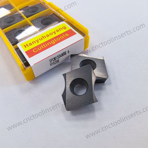 Insertos de fresado CNC con recubrimiento PVD SPCW1504NR8.6 HYB208, Adecuados para materiales difíciles de mecanizar, excepto aleaciones de alta temperatura.