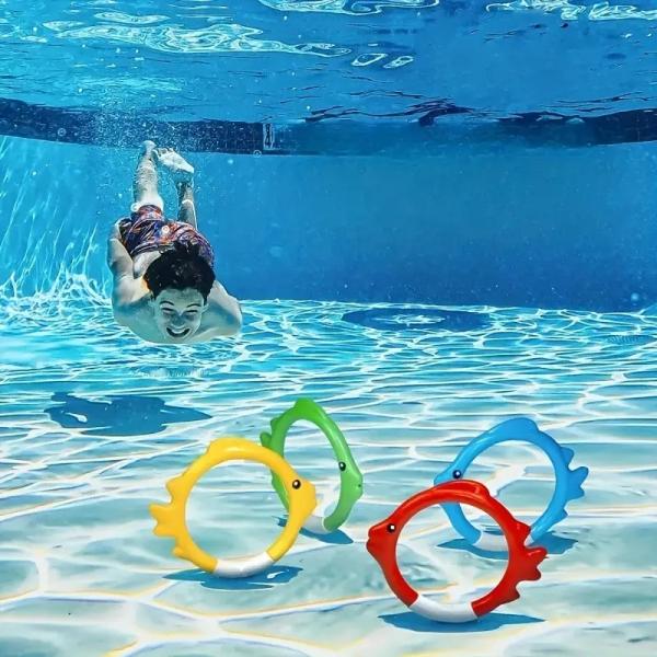 Outdoor Sport Summer Toys Swimming Fish Ring Diving Rings Water Toys Rings Children Underwater Sports Play Set Kids Diving Toys